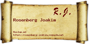 Rosenberg Joakim névjegykártya
